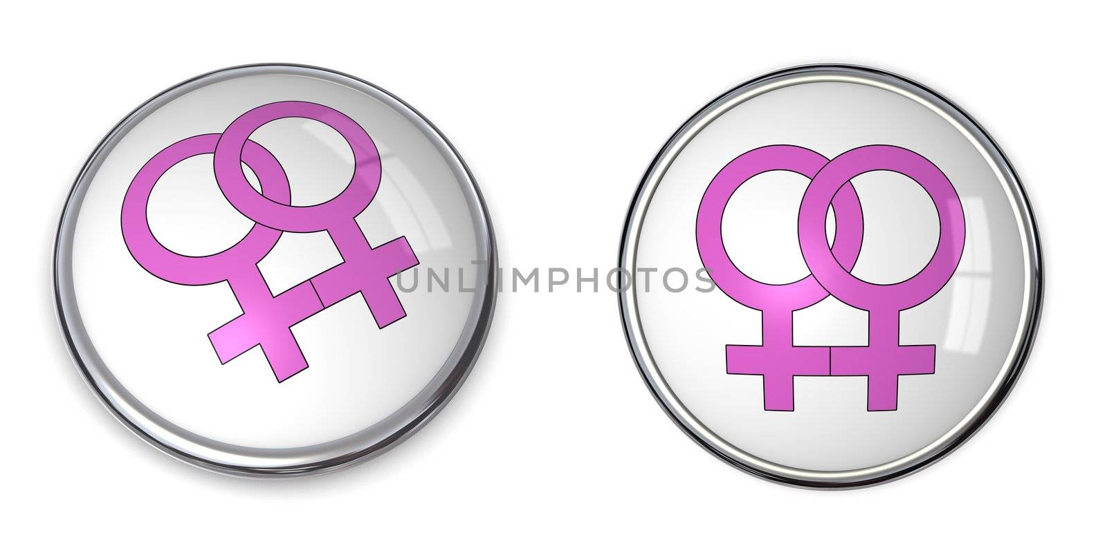 Button Two Pink Female Symbols by PixBox