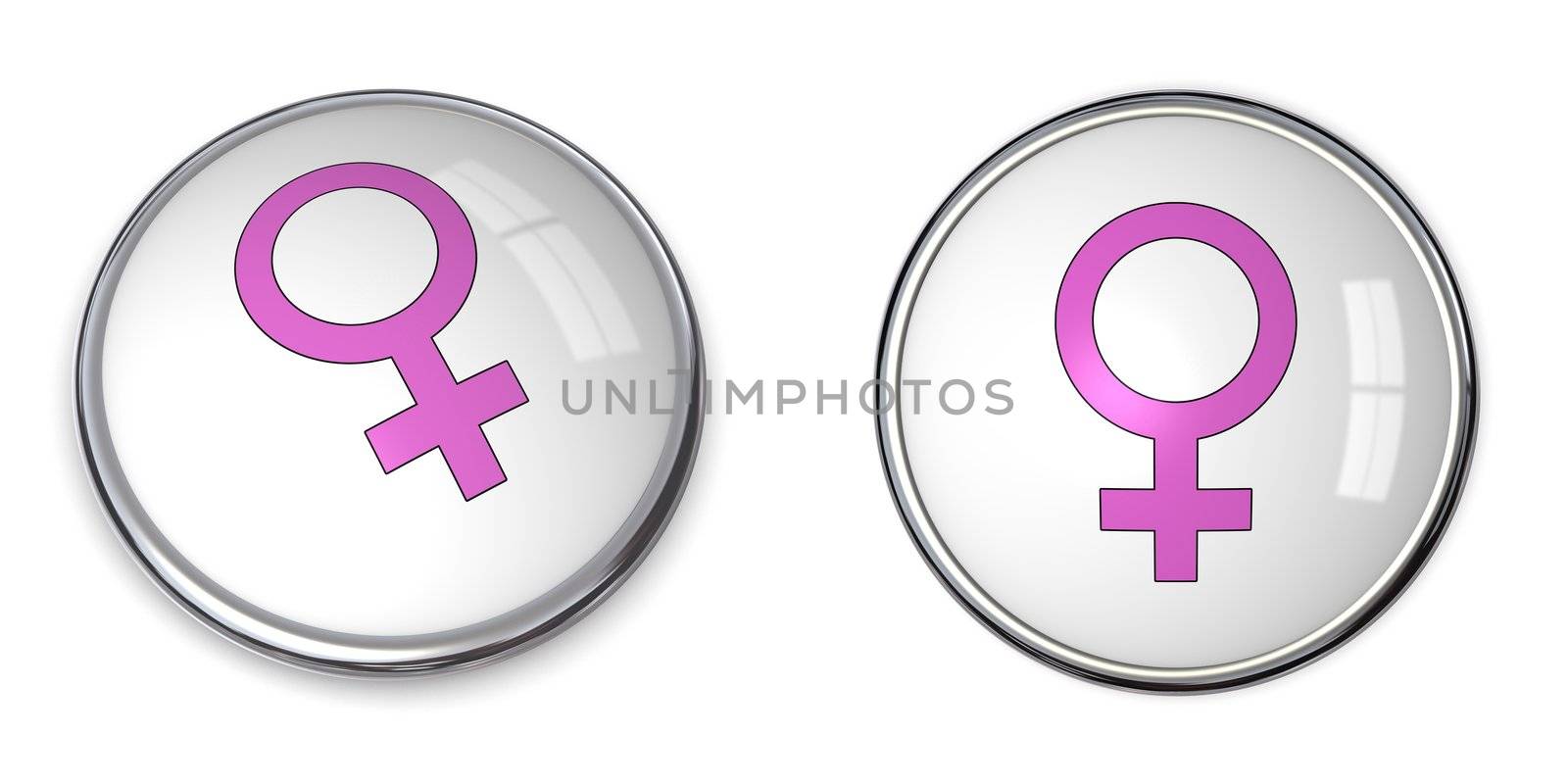 Button Pink Female Symbol by PixBox