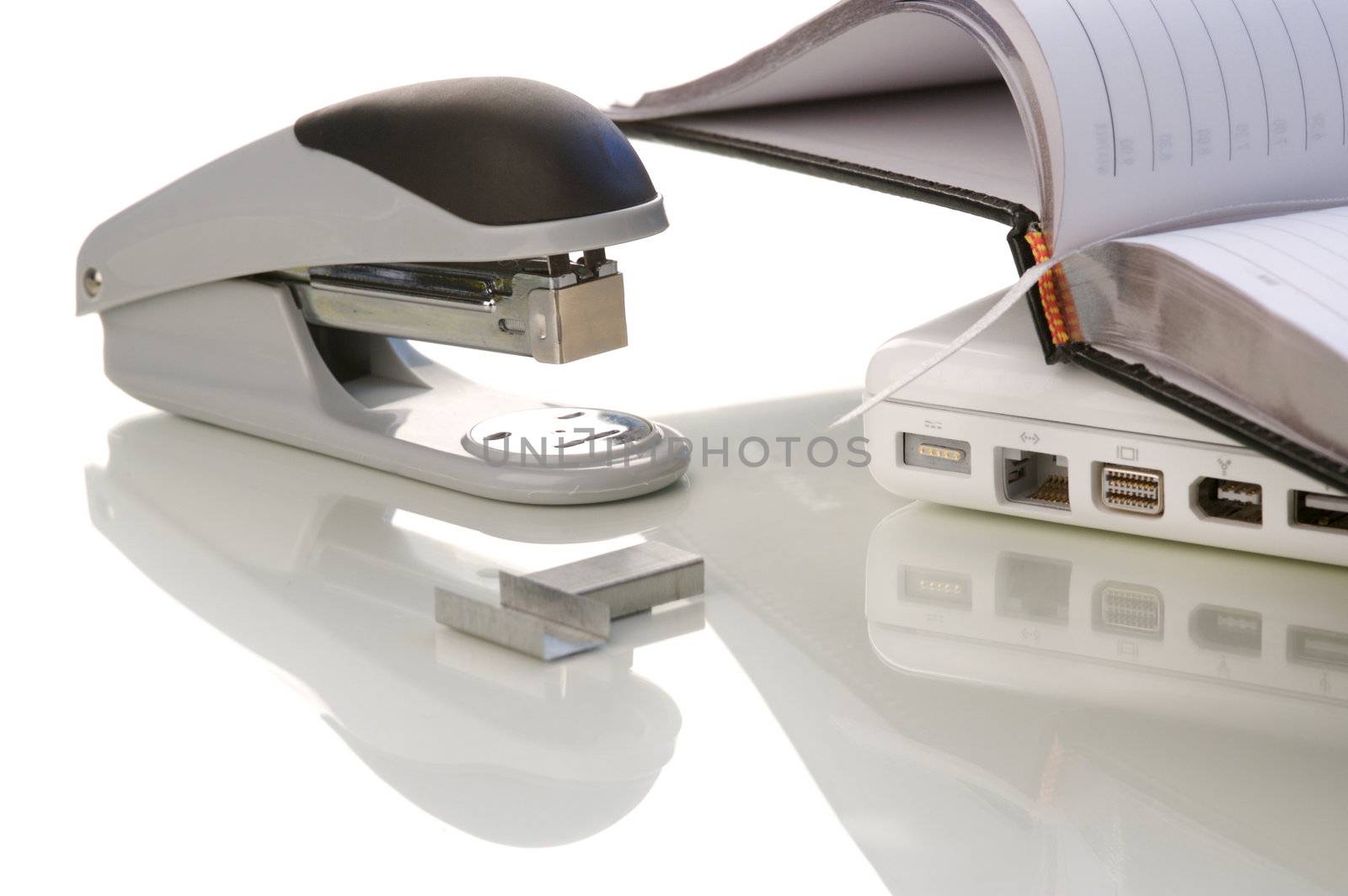 Office stationery isolated against a white background