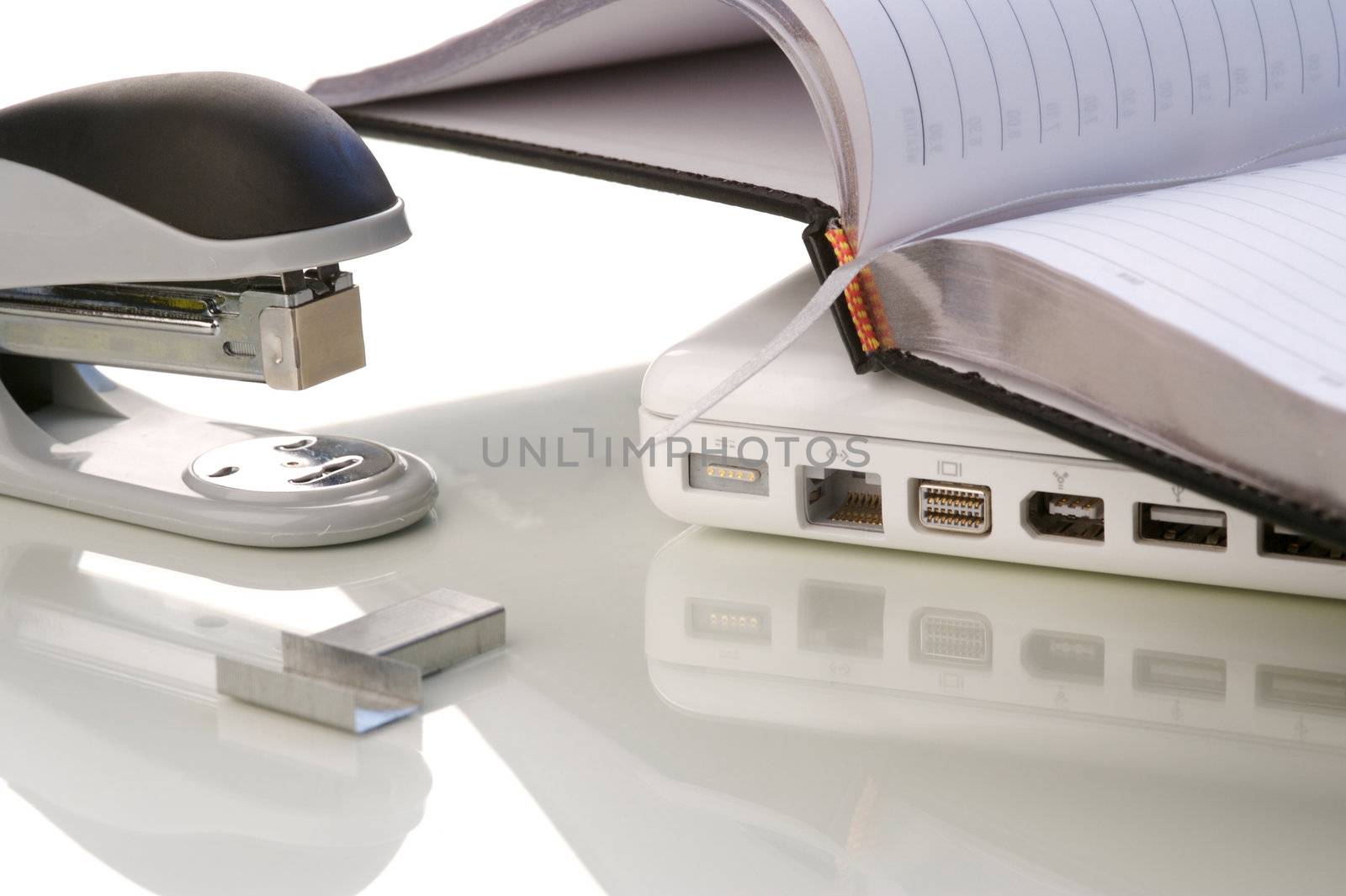 Office stationery isolated against a white background