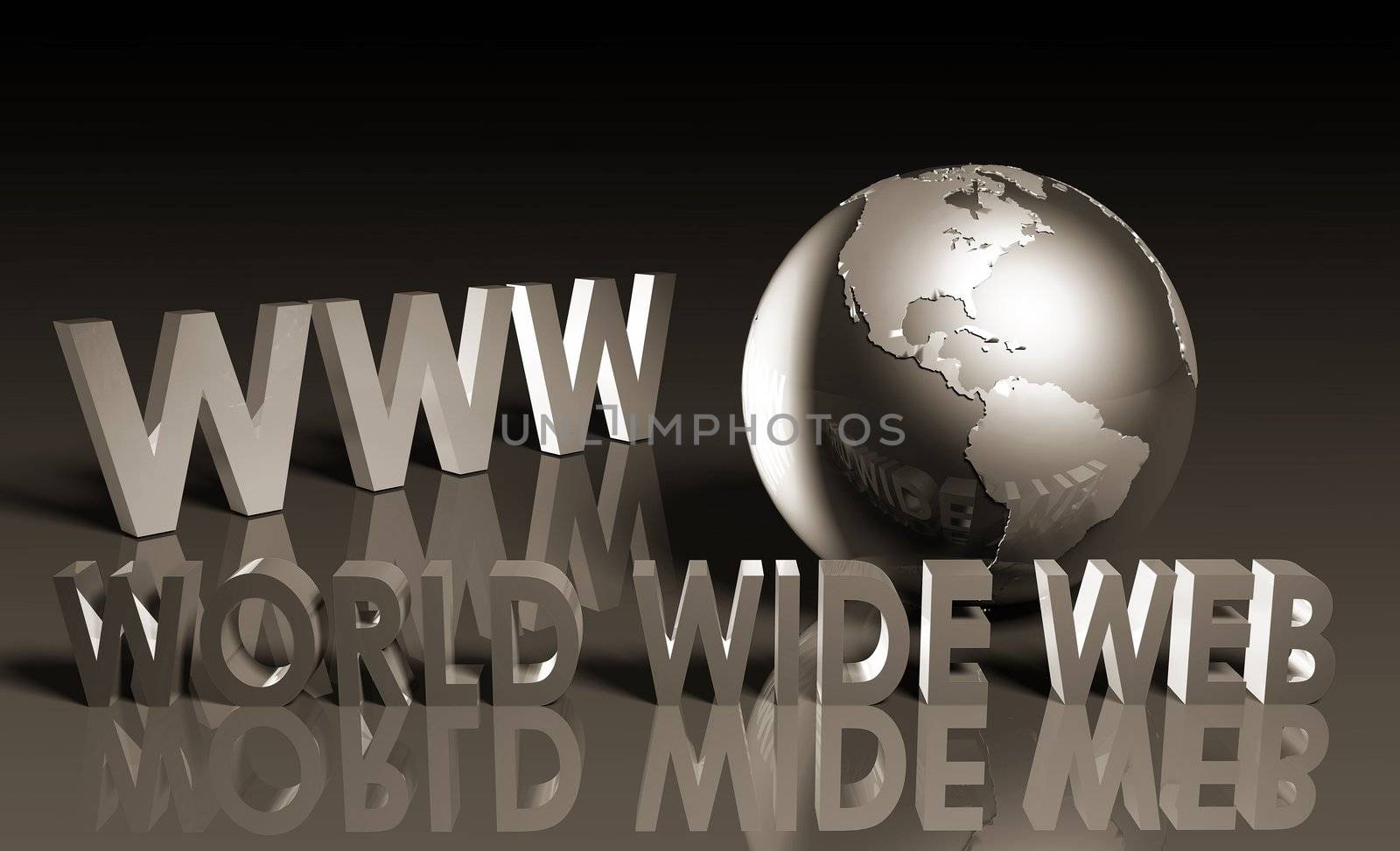 WWW World Wide Web 3d as Concept