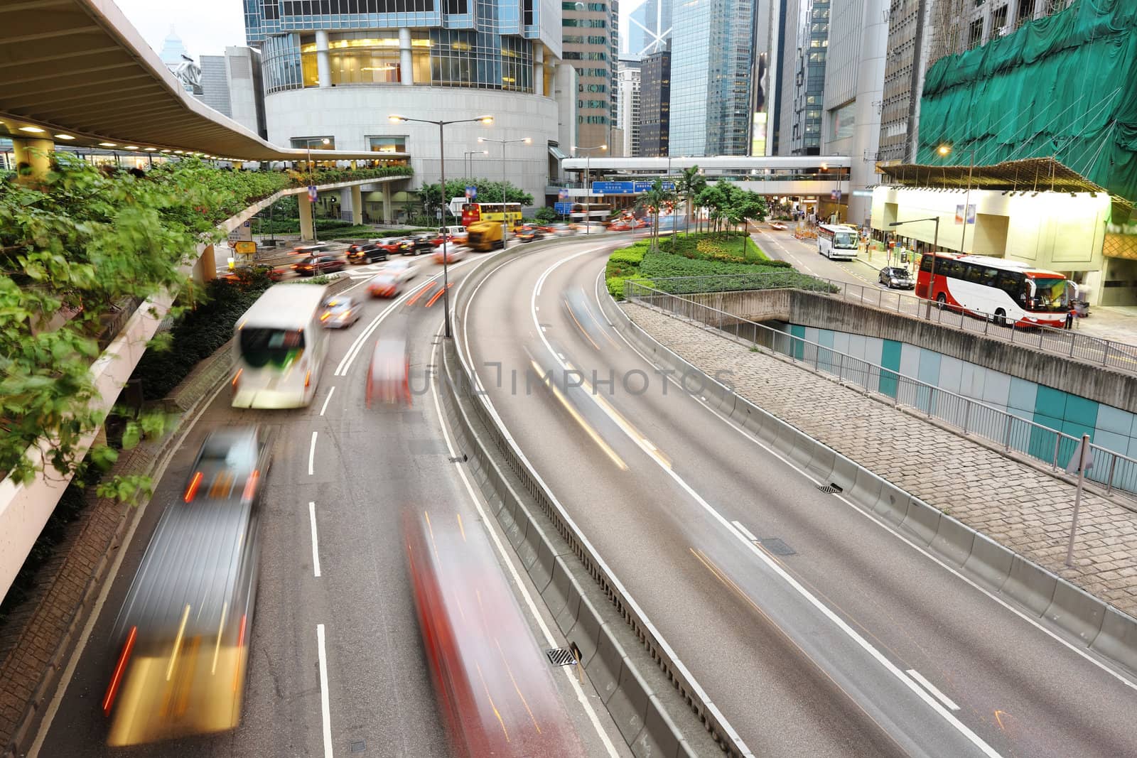 speed evening traffic motion blur