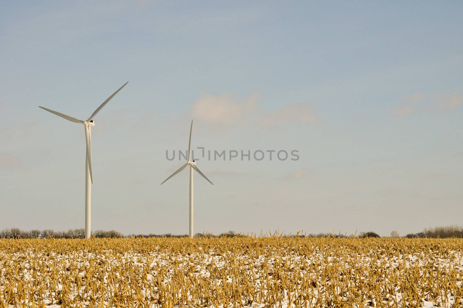 Indiana Wind Turbines in a field - background by RefocusPhoto