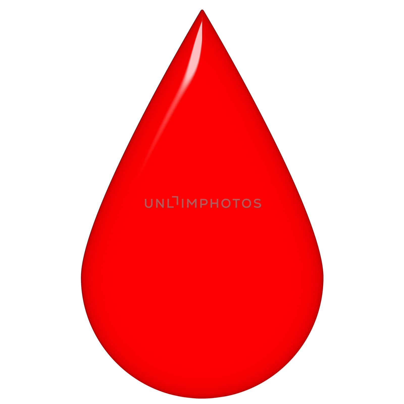 3d blood drop isolated in white