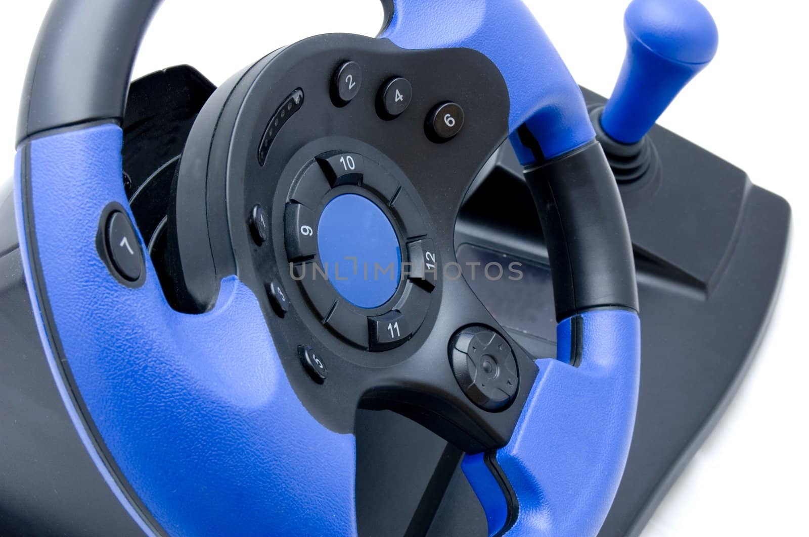 blue steering wheel isolated on white