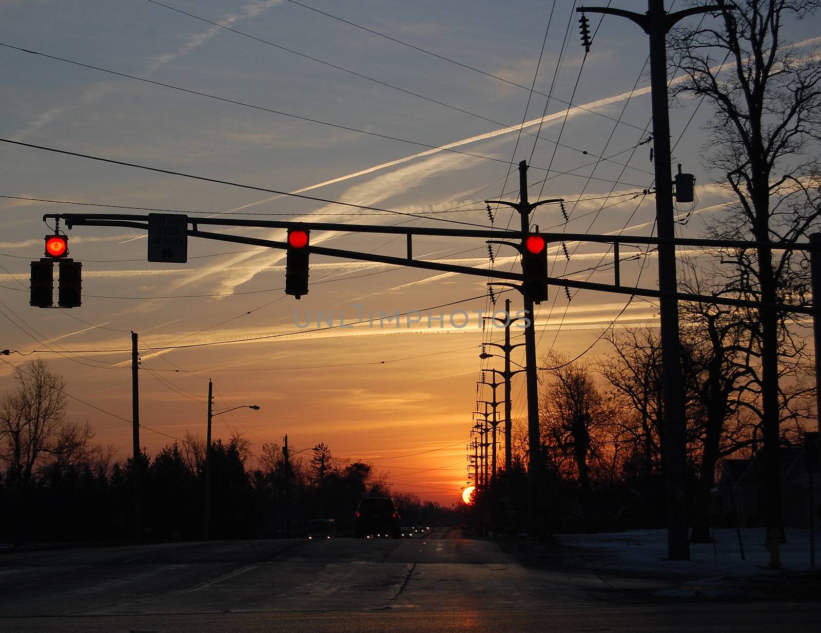 Streetlight Sunset by RefocusPhoto