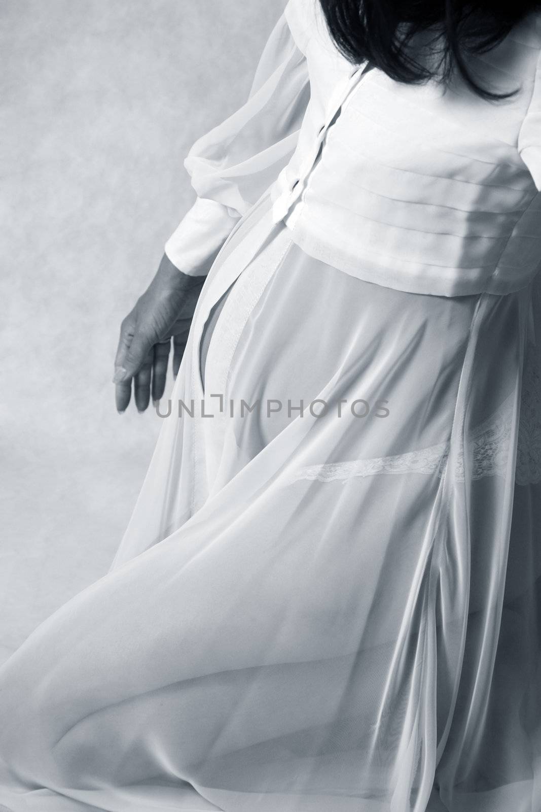 The pregnant woman on the ninth month. The girl was born