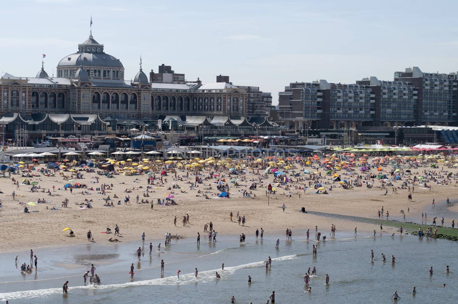 Modern seaside beach in Den Haag, Netherlands