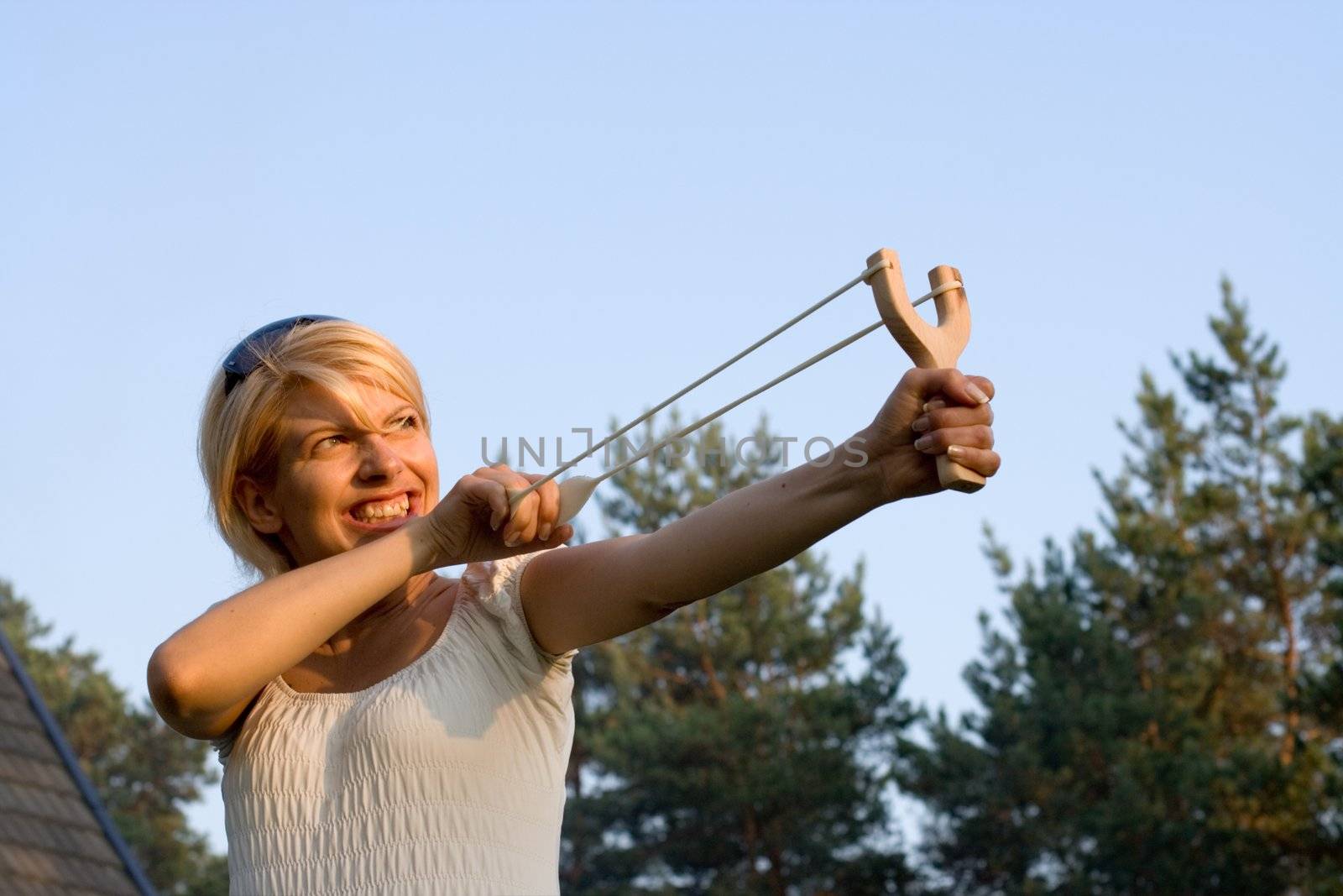 angry girl catapulting