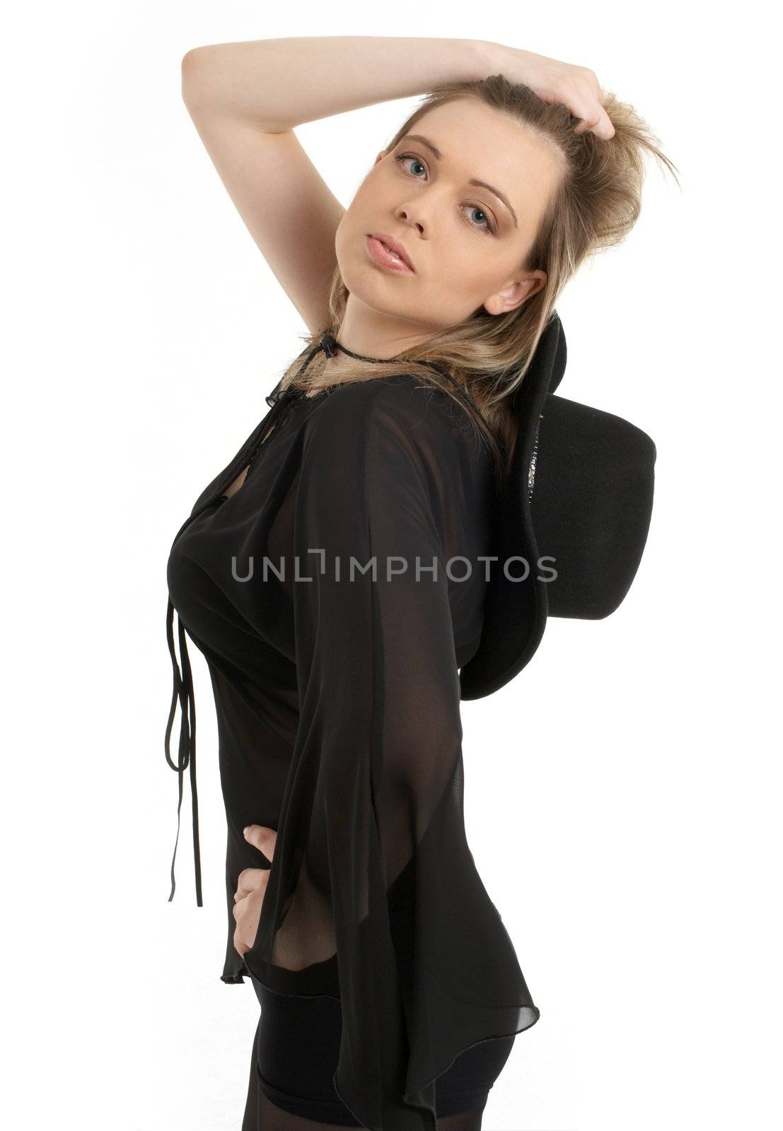 charming girl in black dress
