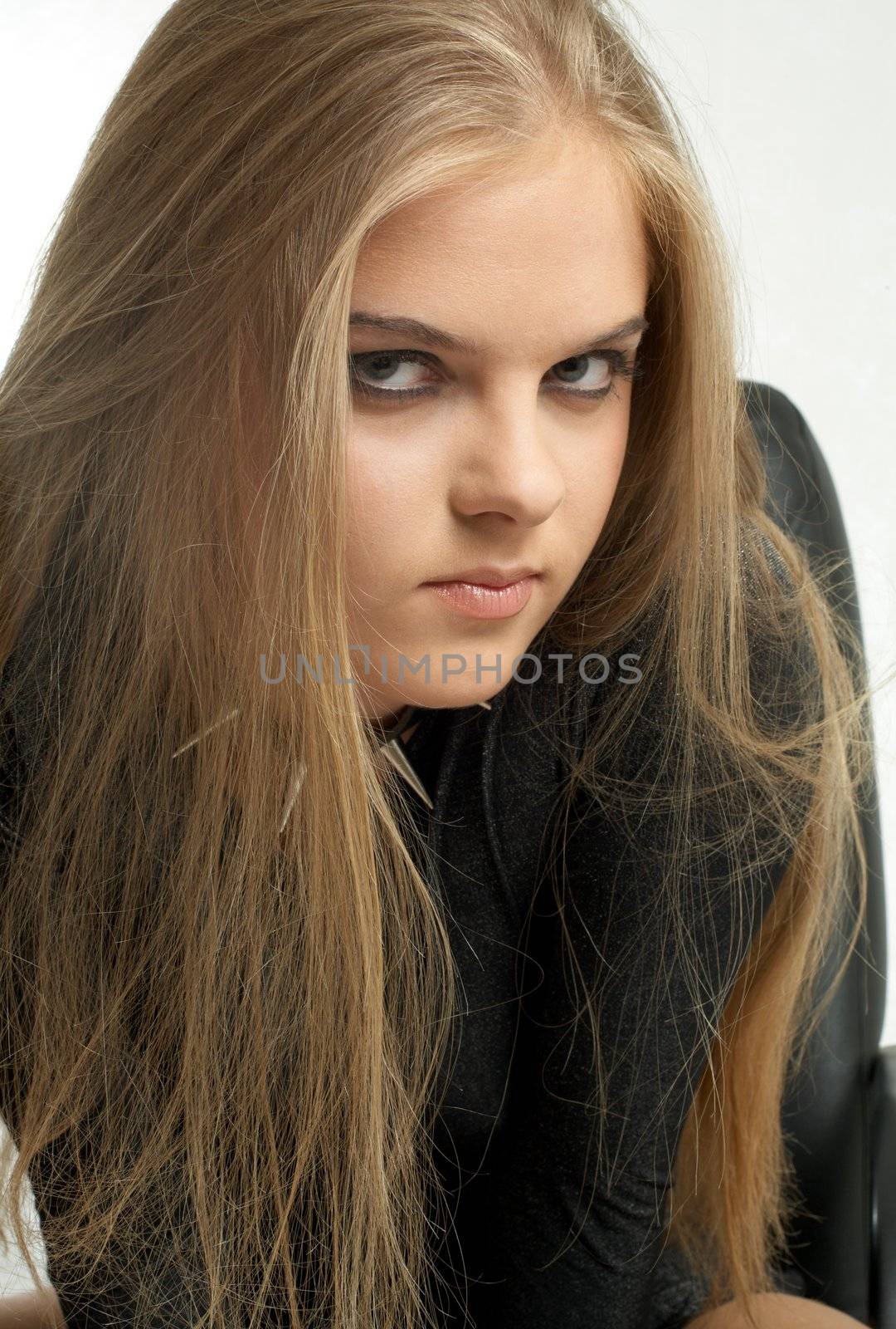 aggressive girl portrait