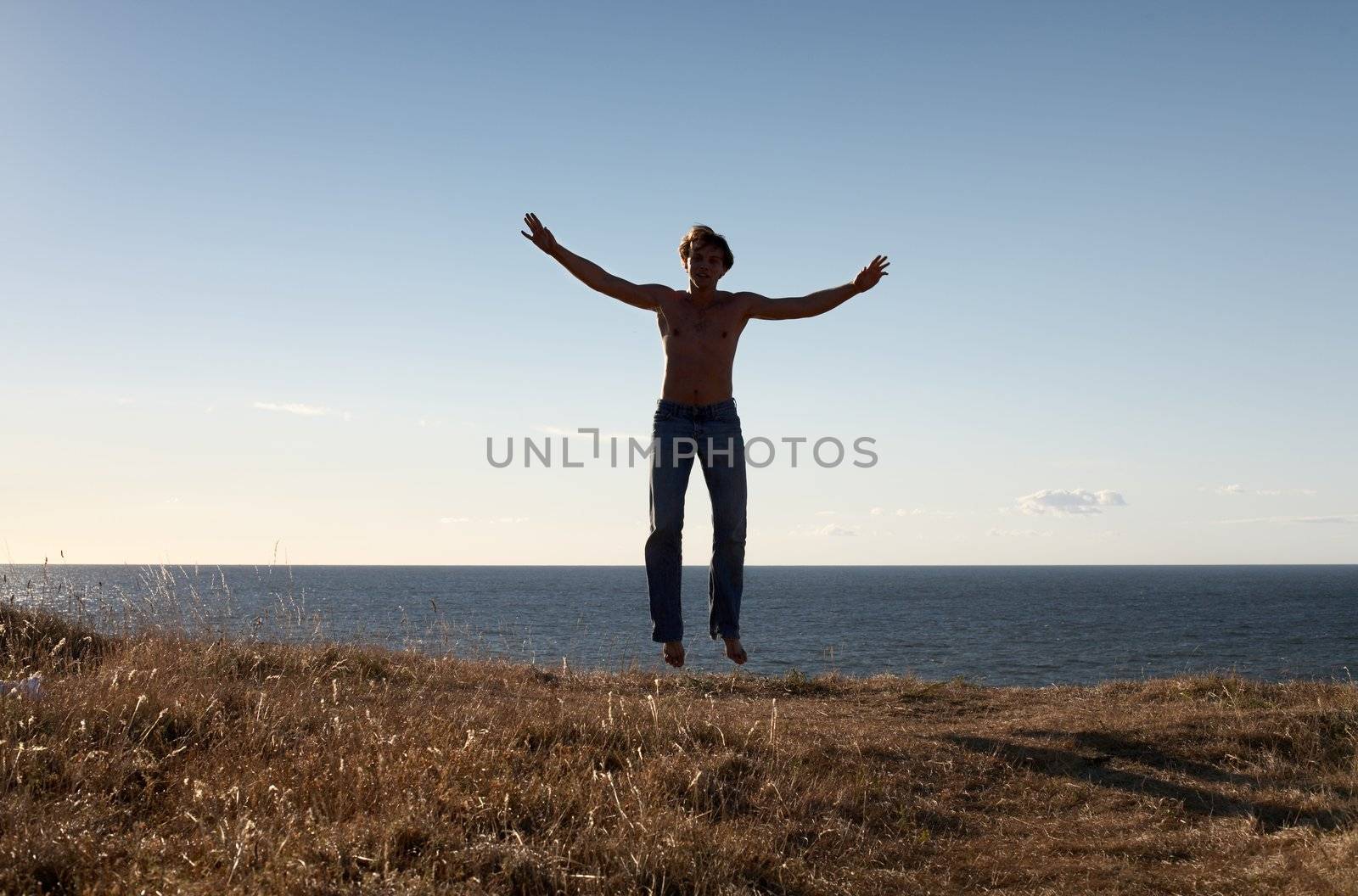 fit man levitating