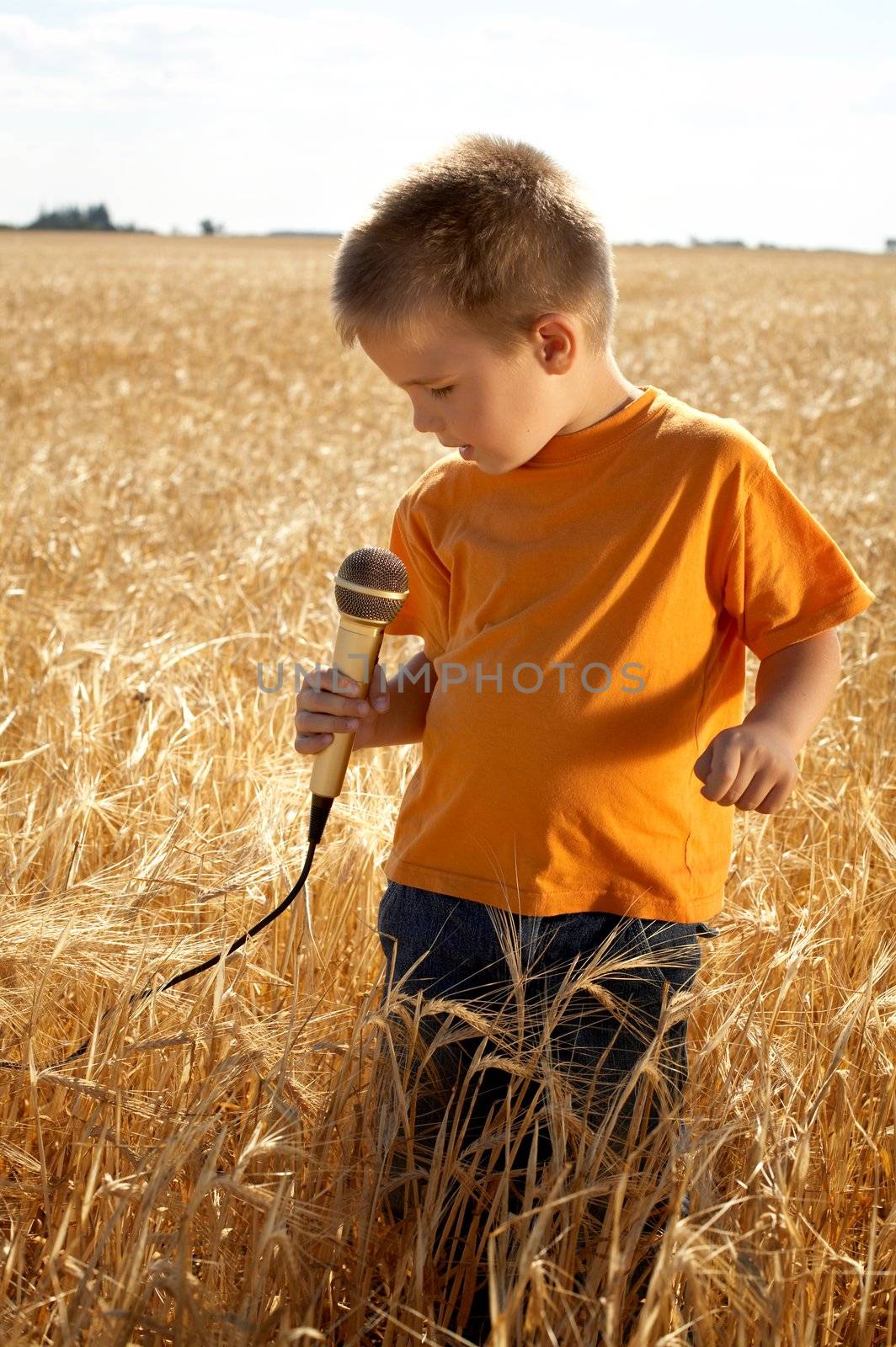 little singer at the field