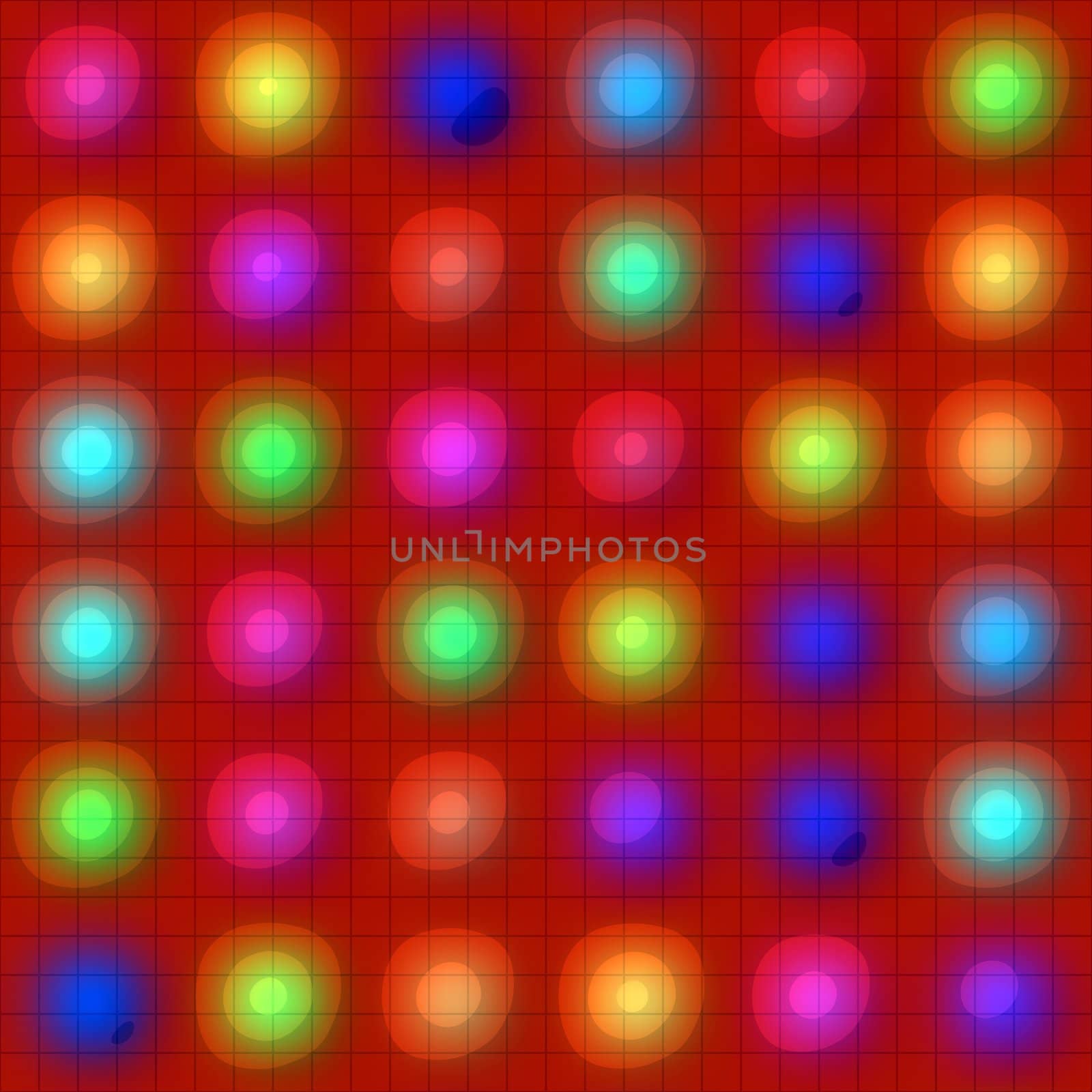 texture of shiny and bright abstract spots on red background 