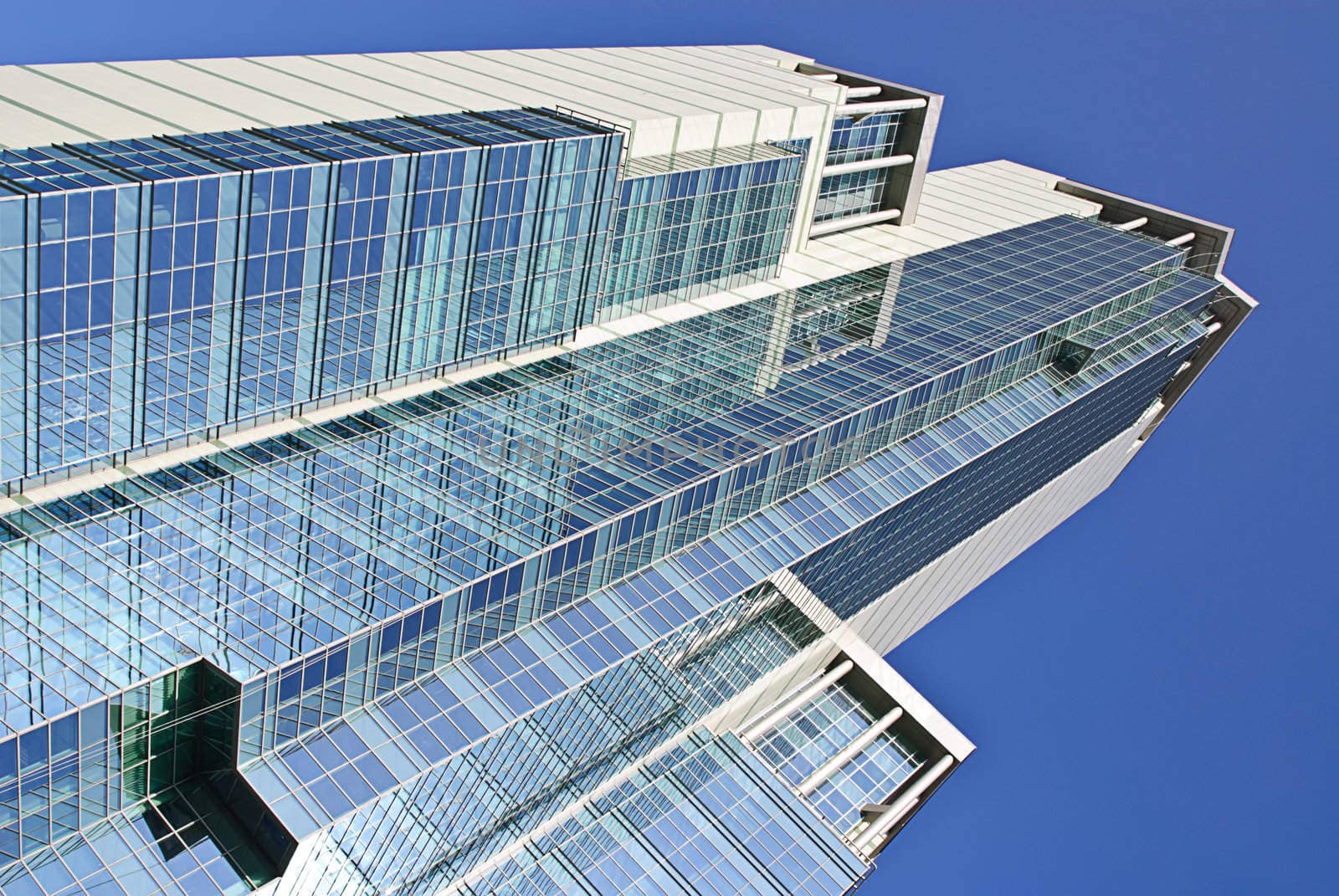 blue modern financial office building futuristic architecture