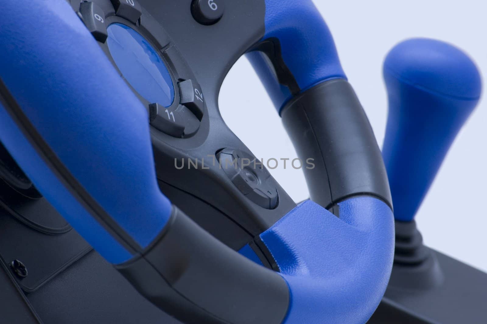 blue steering wheel for players isolated