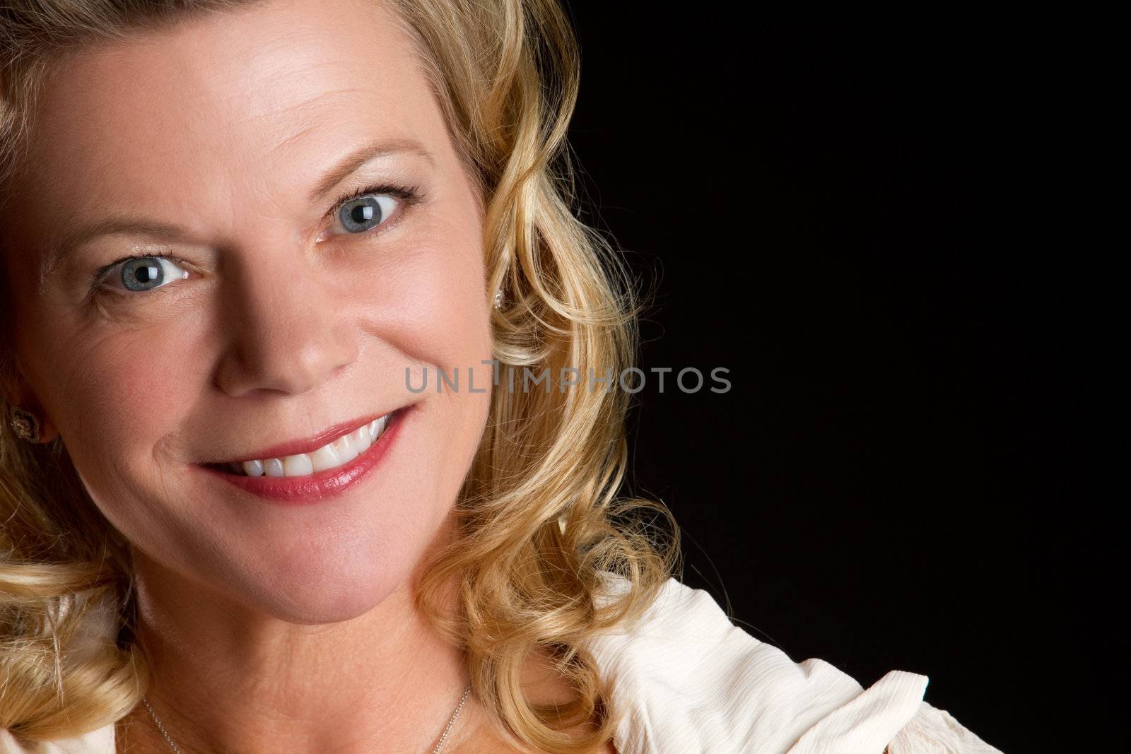 Beautiful smiling closeup woman portrait