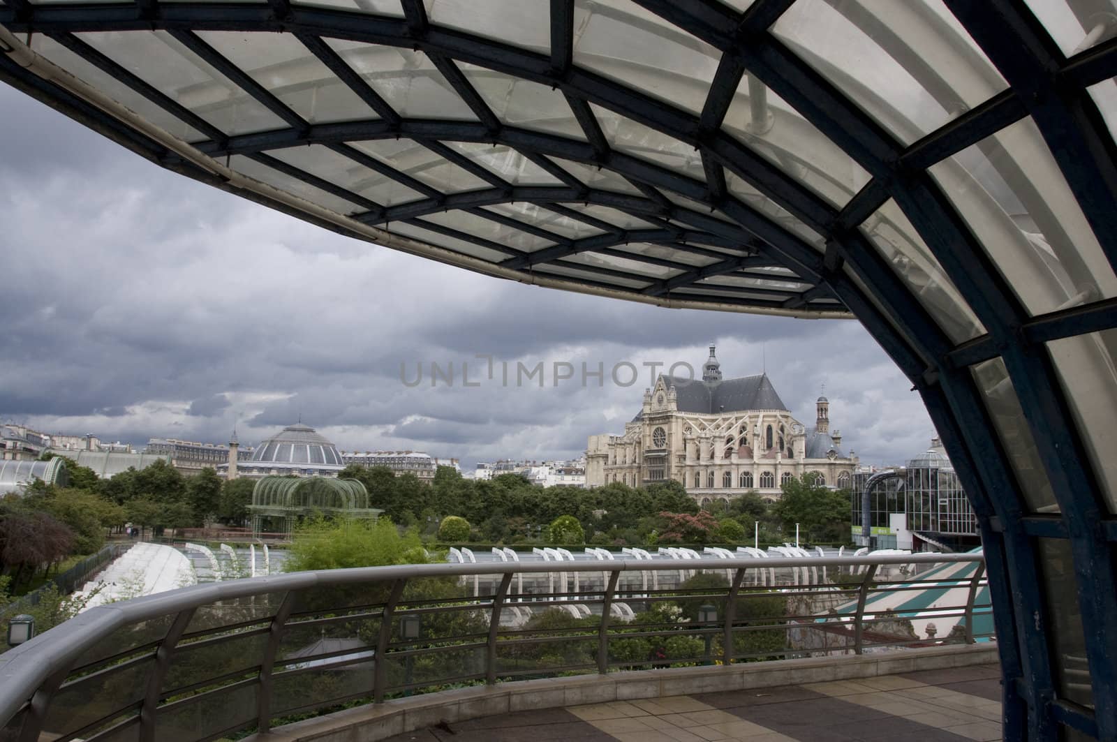 Les Halles and Saint Eustache.  Paris, France