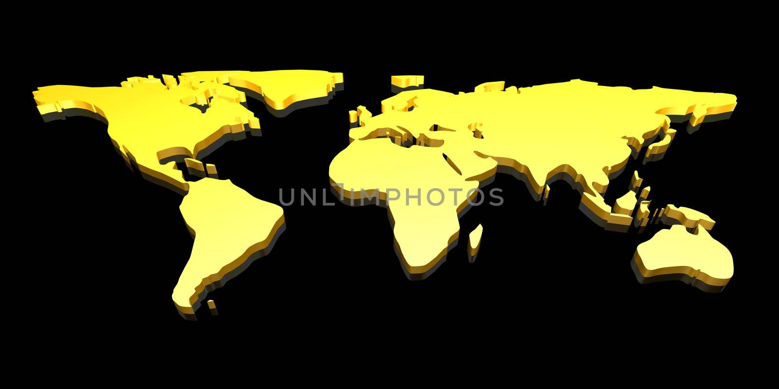 Golden 3D World map by Spectral