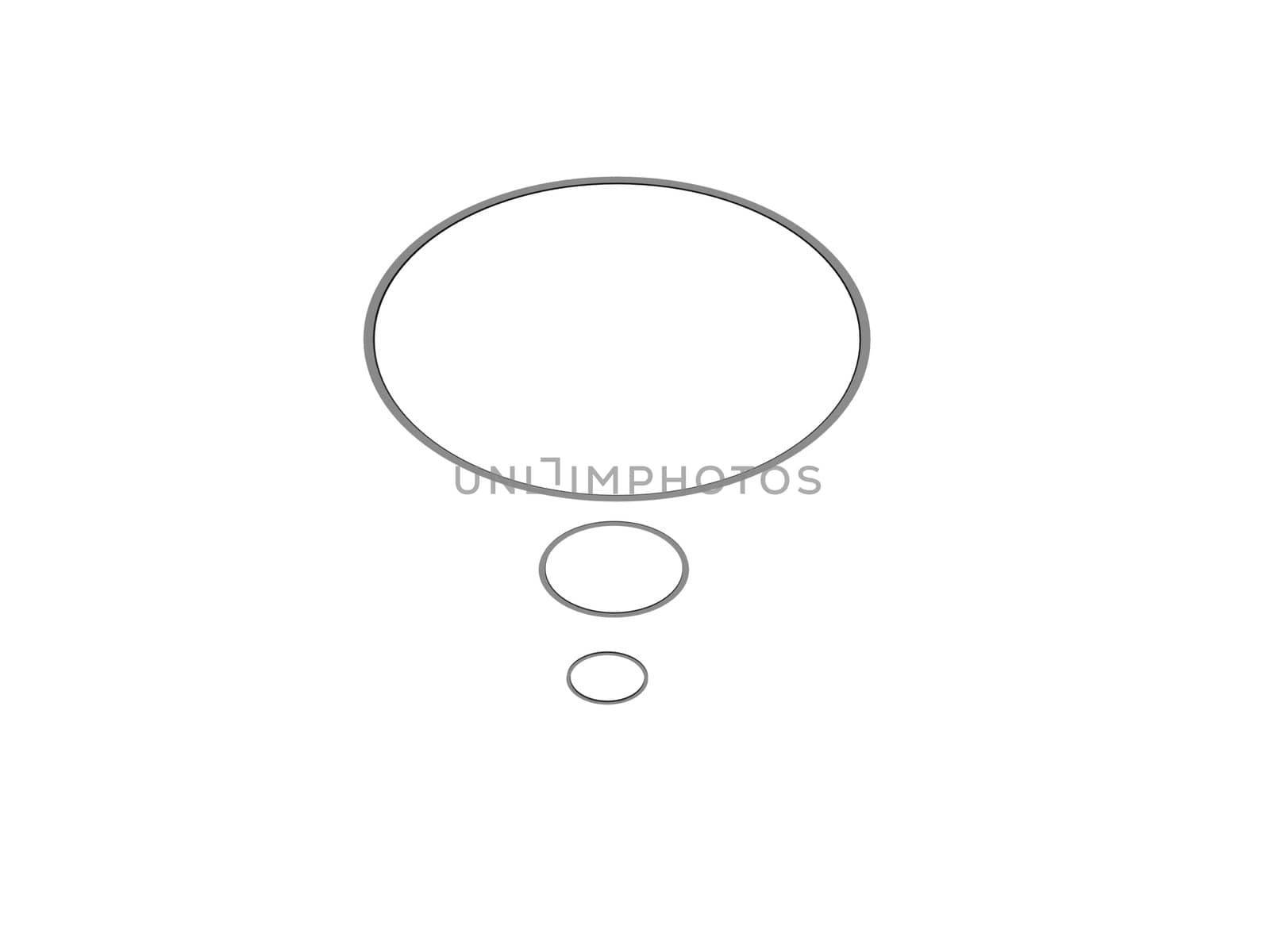 3D isolated thinking bubble