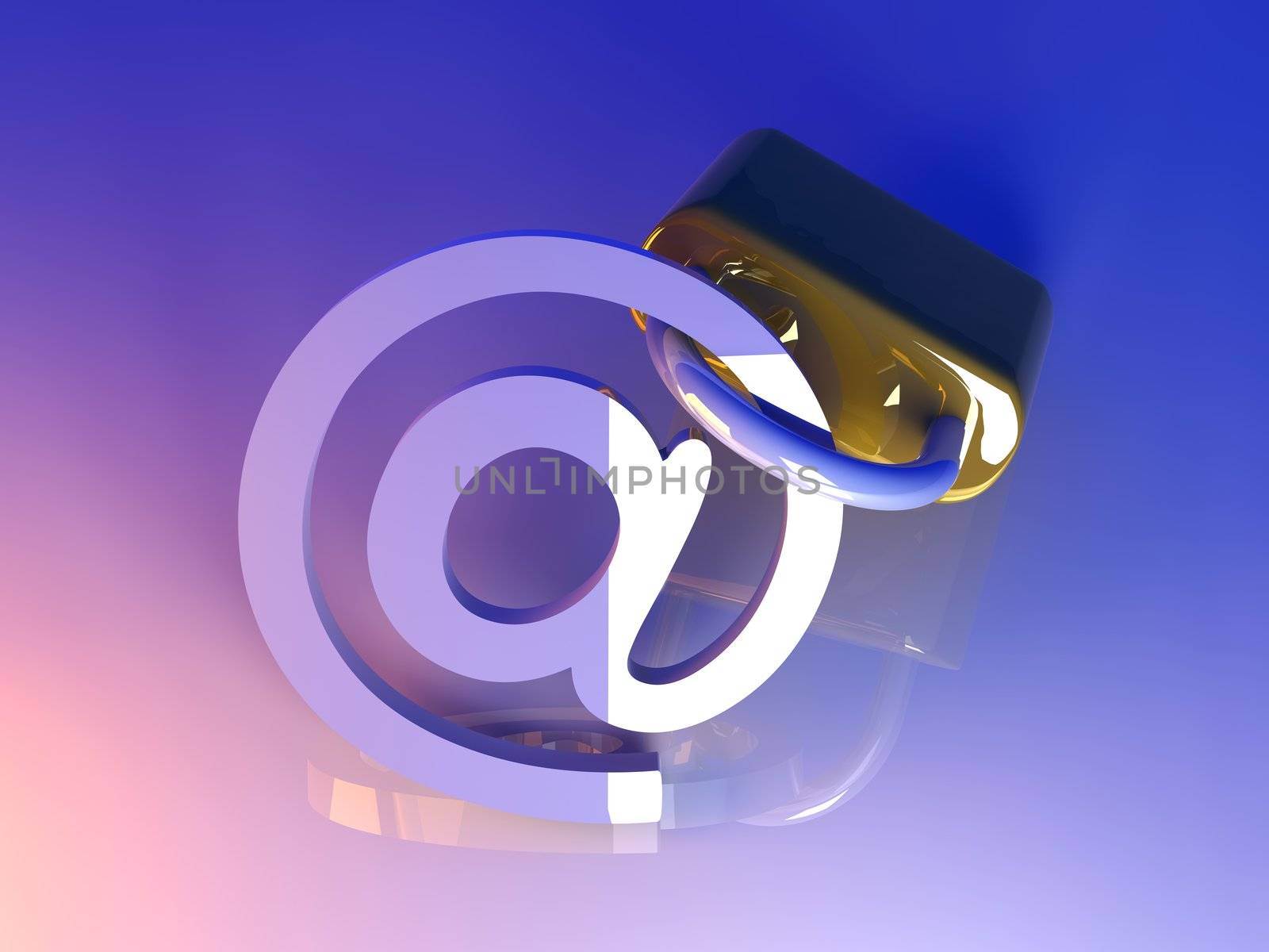 3d rendered Illustration. Locked email.