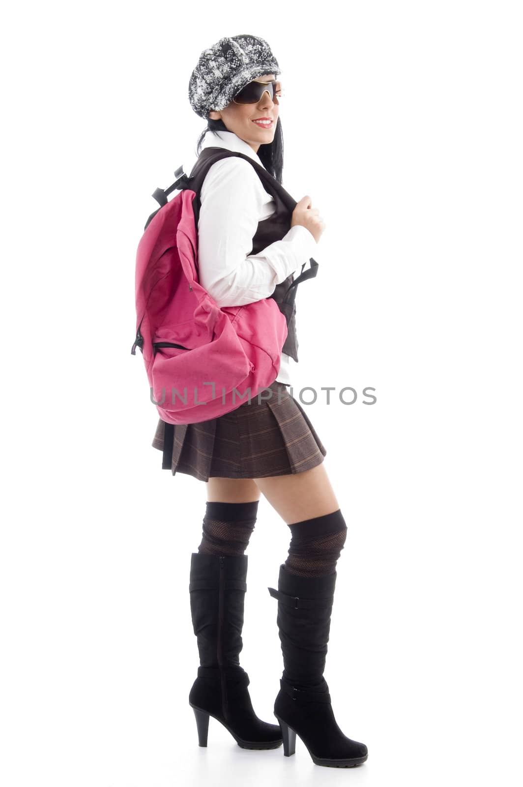 young student with school bag  by imagerymajestic
