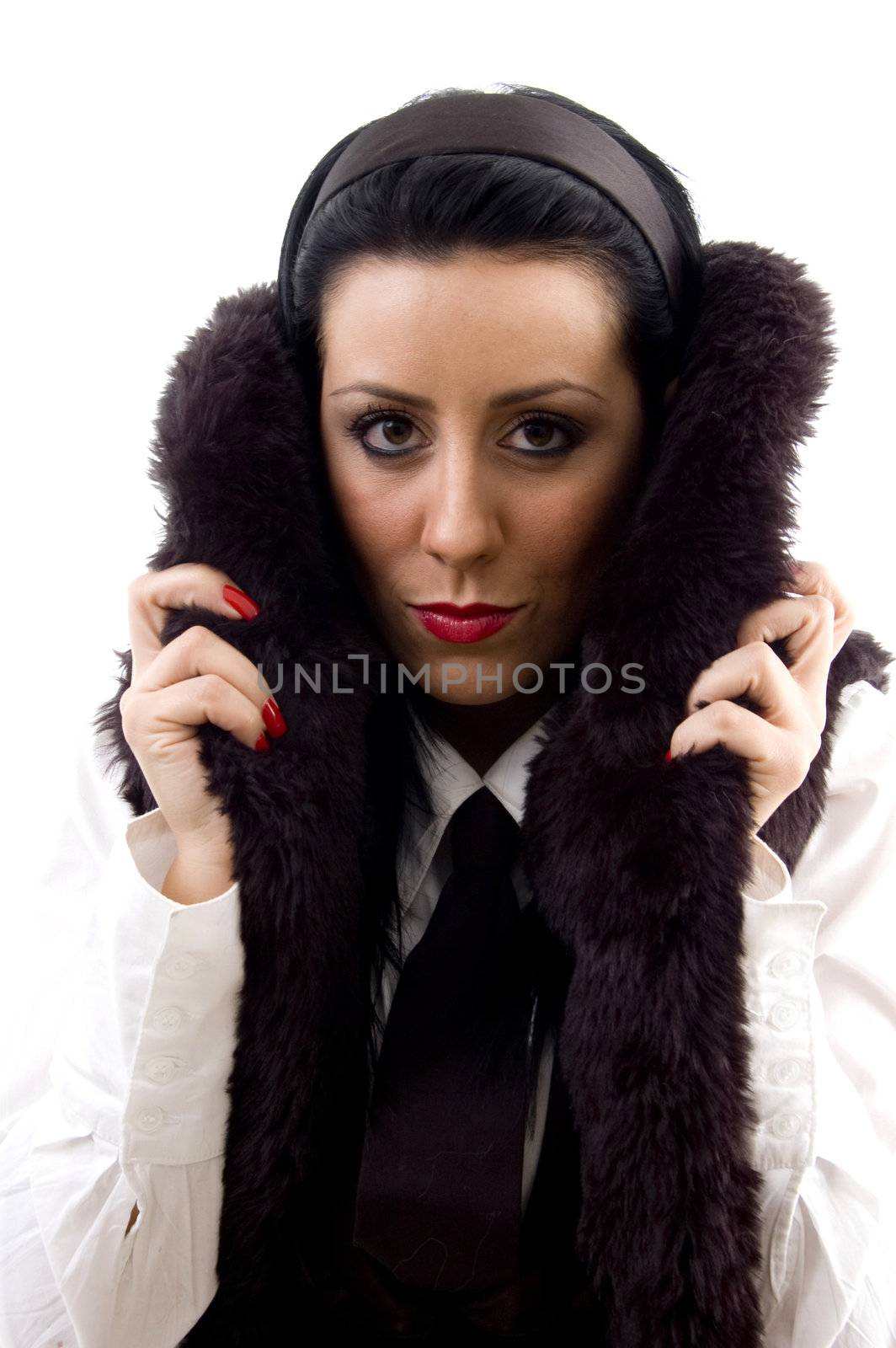 female in fur jacket by imagerymajestic