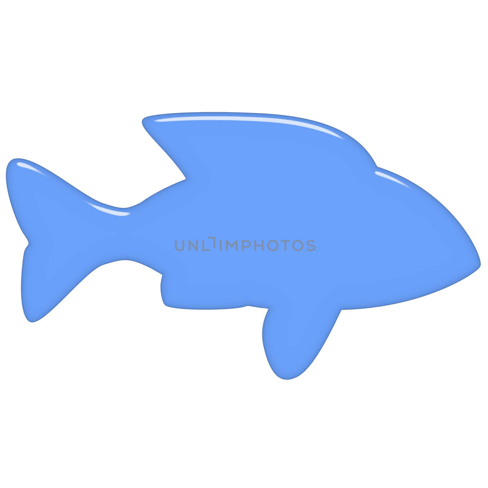 3d fish isolated in white