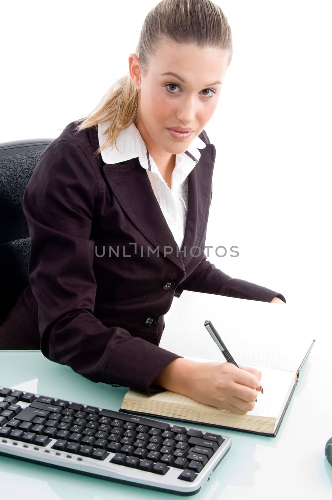 executive in office on an isolated white background