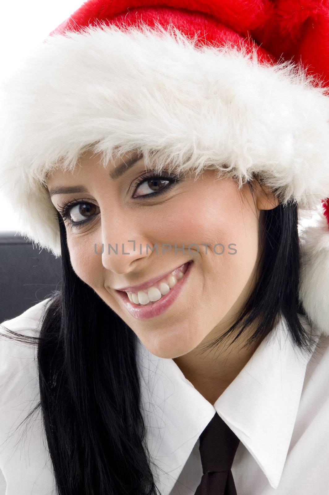 woman with christmas hat by imagerymajestic