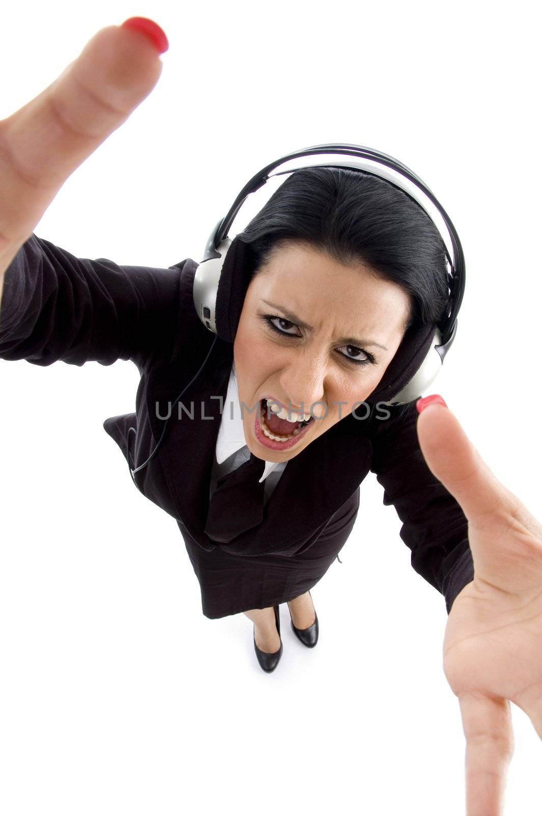 ceo wearing headphone against white background