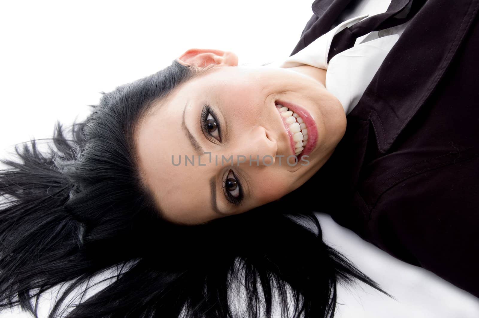 young lawyer smiling with white background