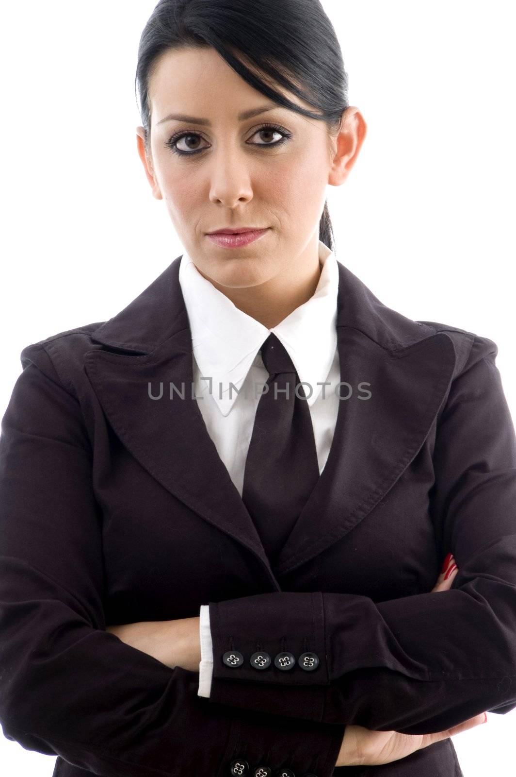 executive with crossed arms with white background