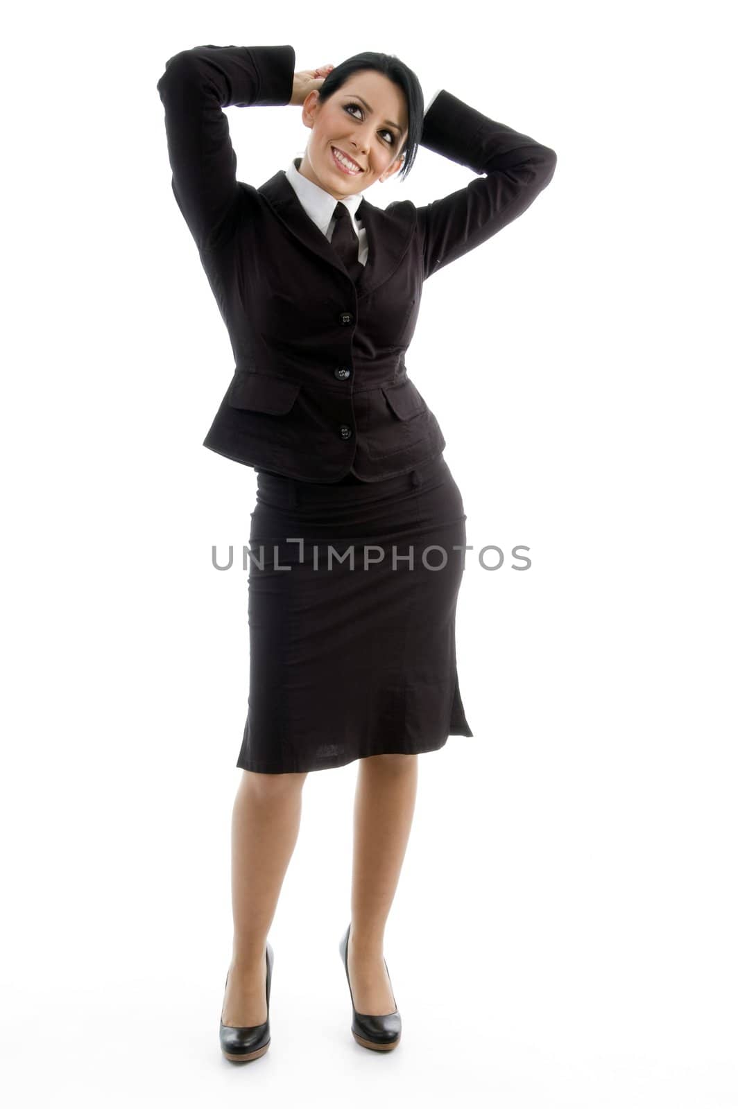 young businesswoman posing on an isolated background