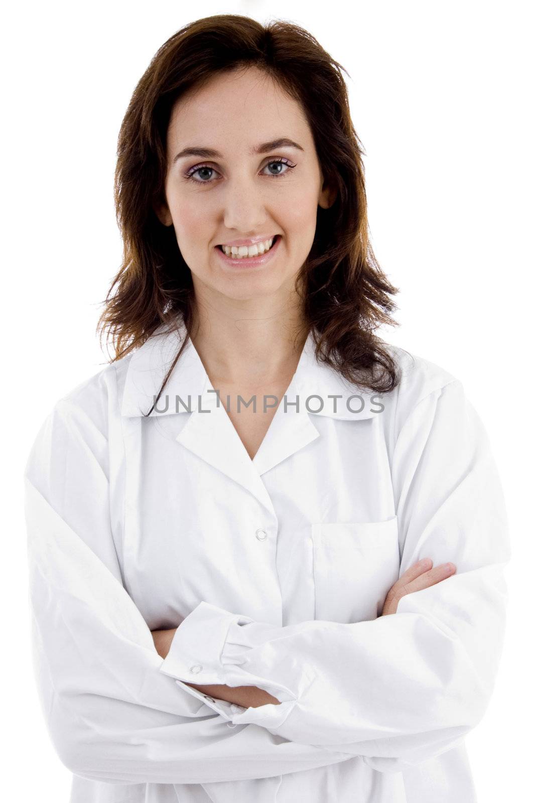 young female doctor posing with her arms crossed by imagerymajestic