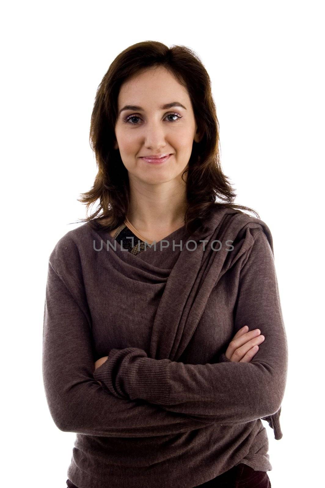 smart young teenager posing on an isolated white background