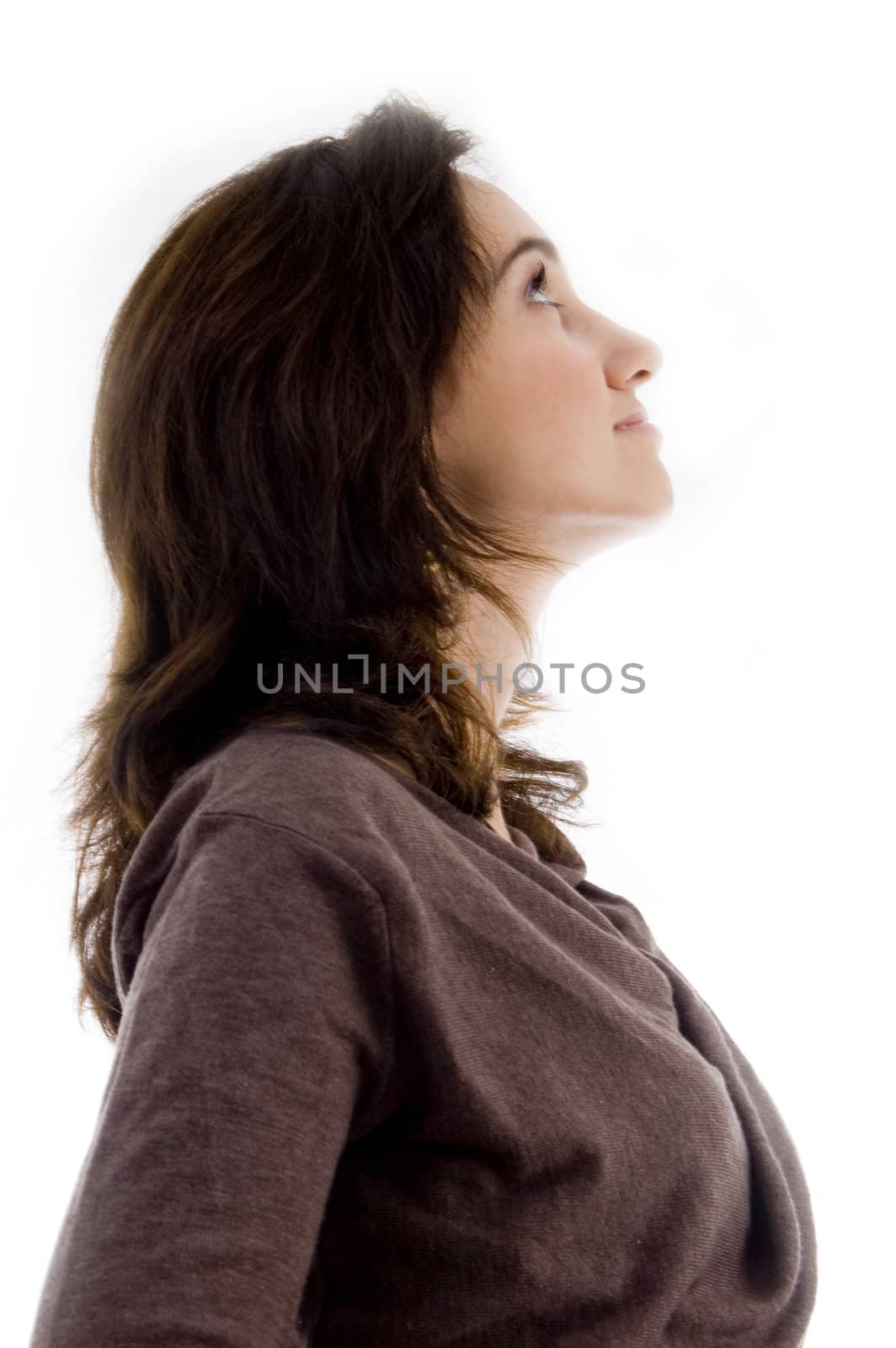 smart teenager posing with white background