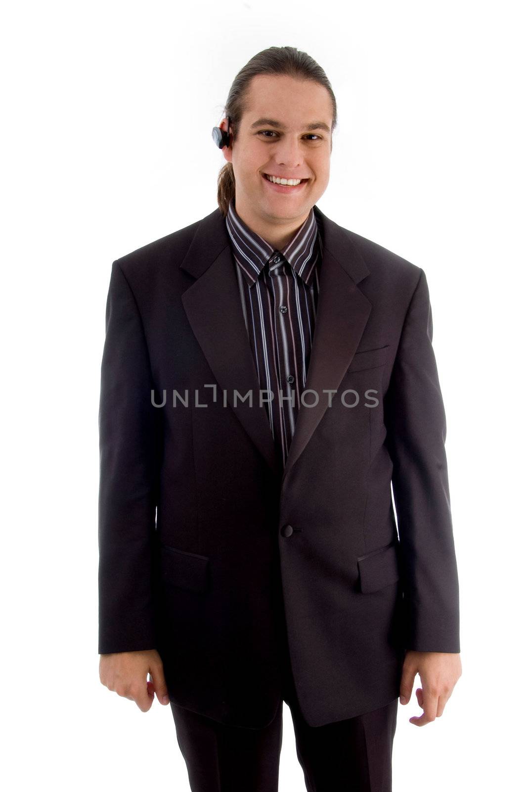 young attorney against white background