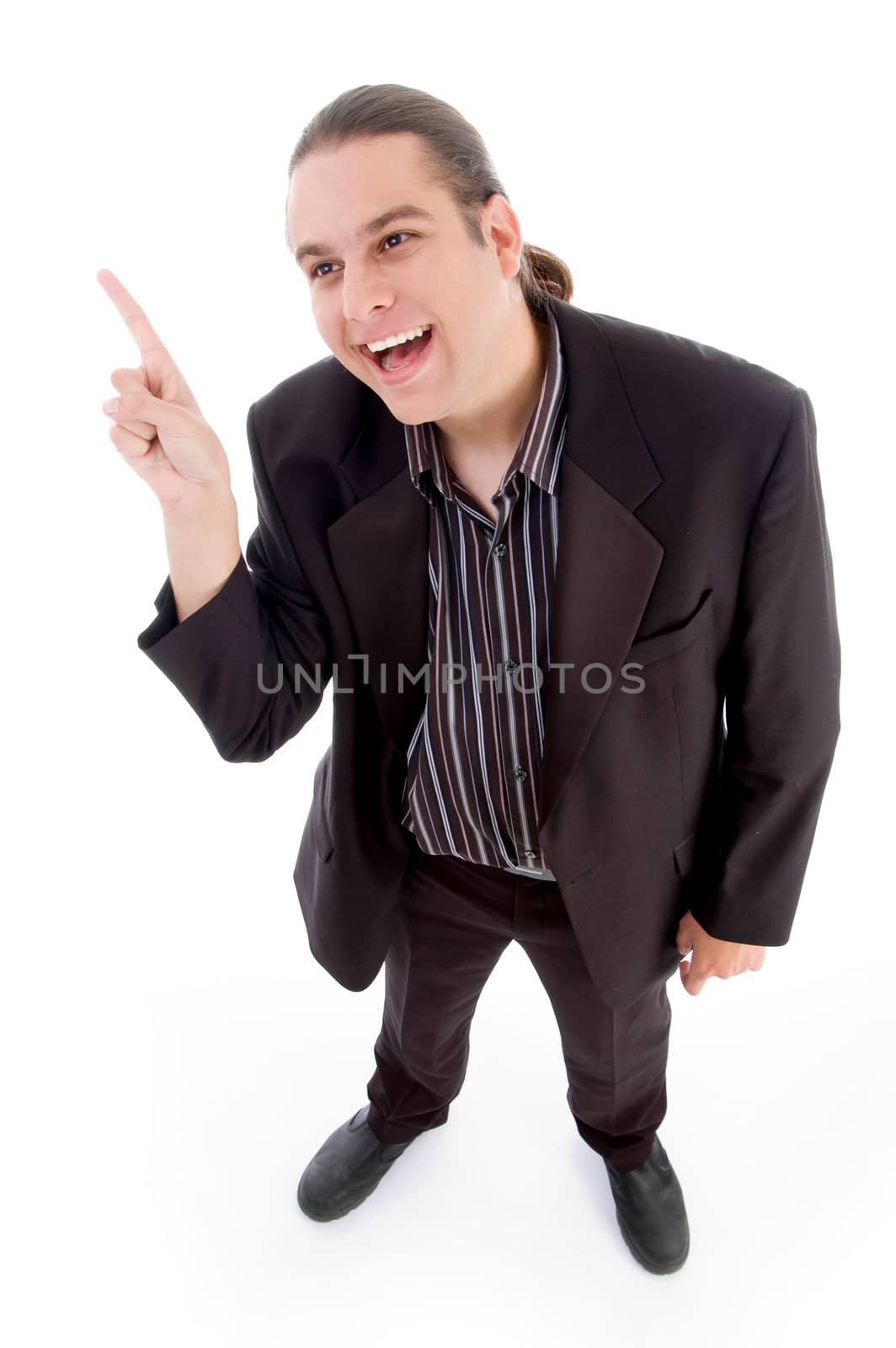 successful business showing happiness against white background