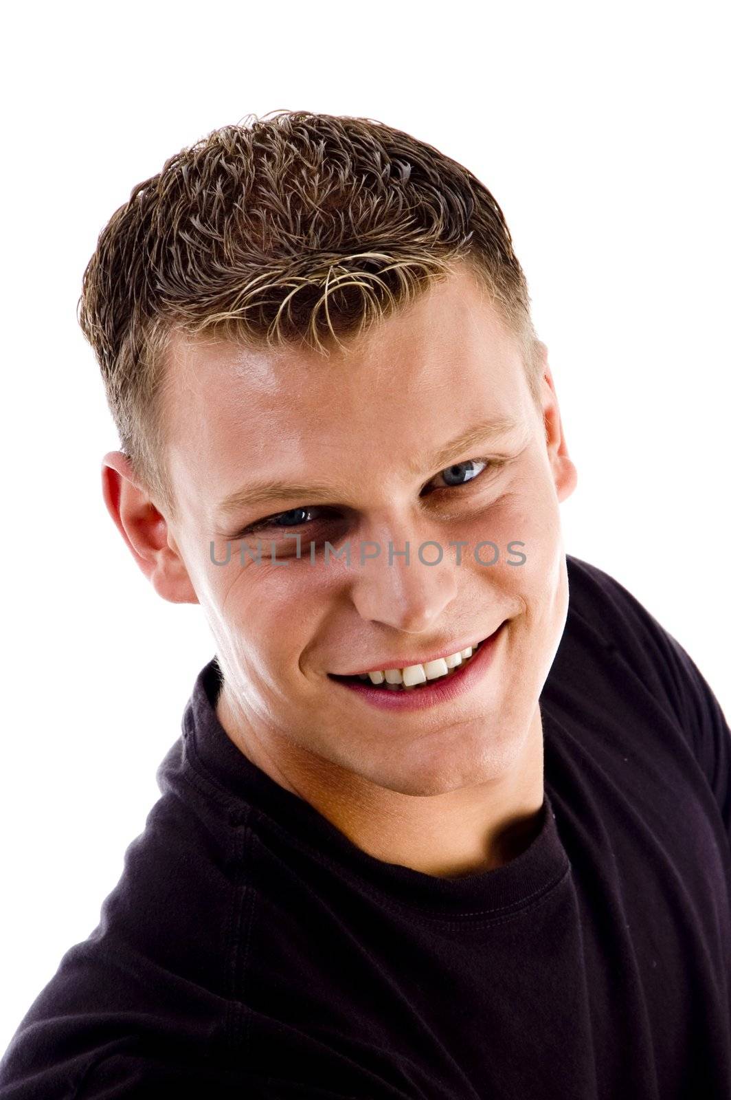 portrait of smiling young man on an isolated background