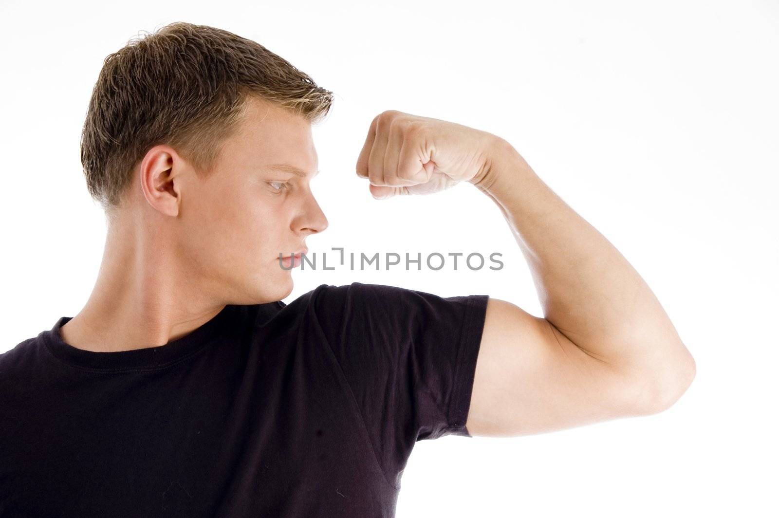 posing muscular male on an isolated background