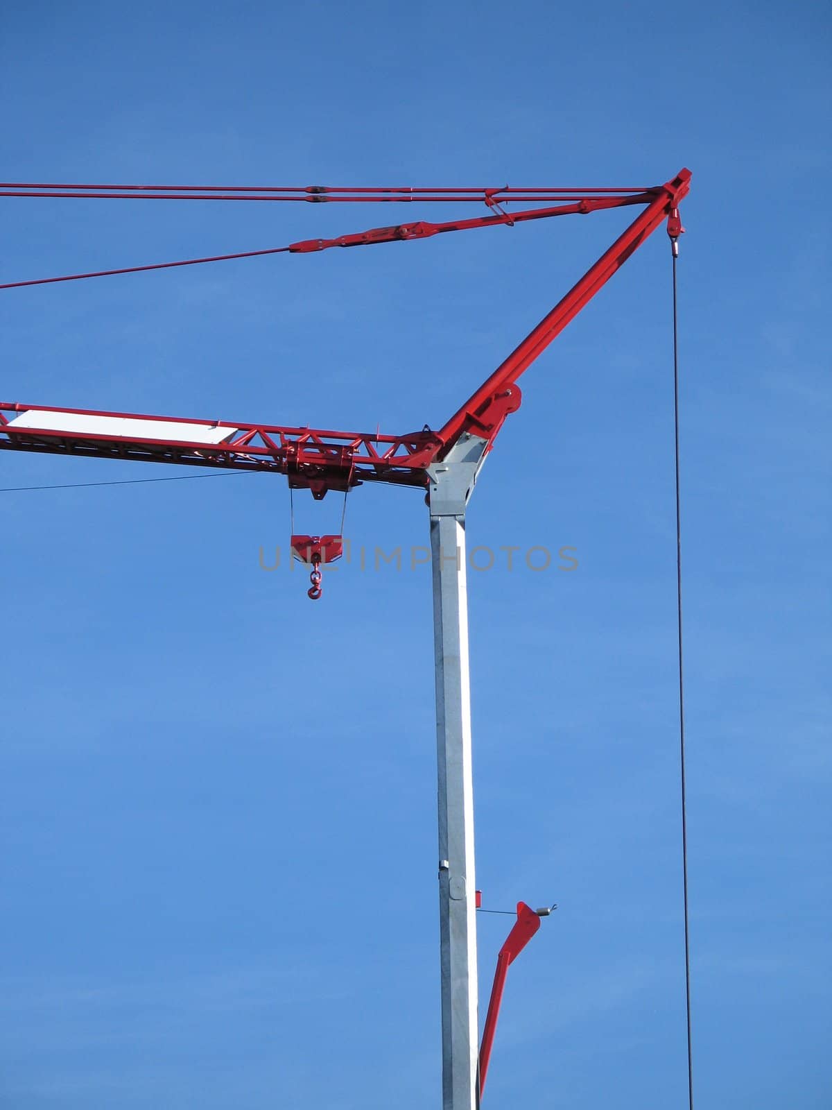 red construction crane