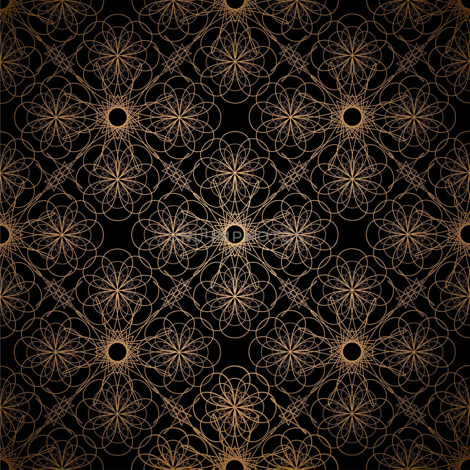 Golden wallpaper abstract spiral background with black pattern