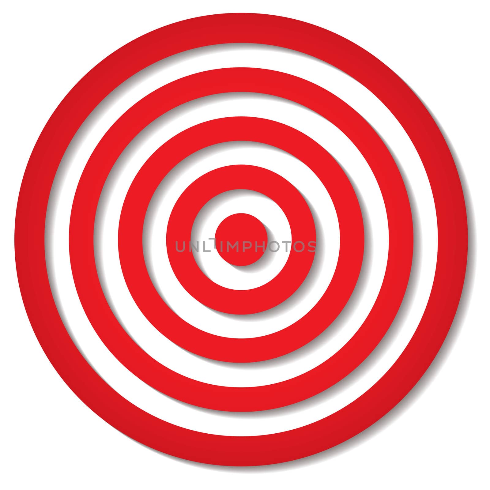 red target icon with drop shadow in circular design