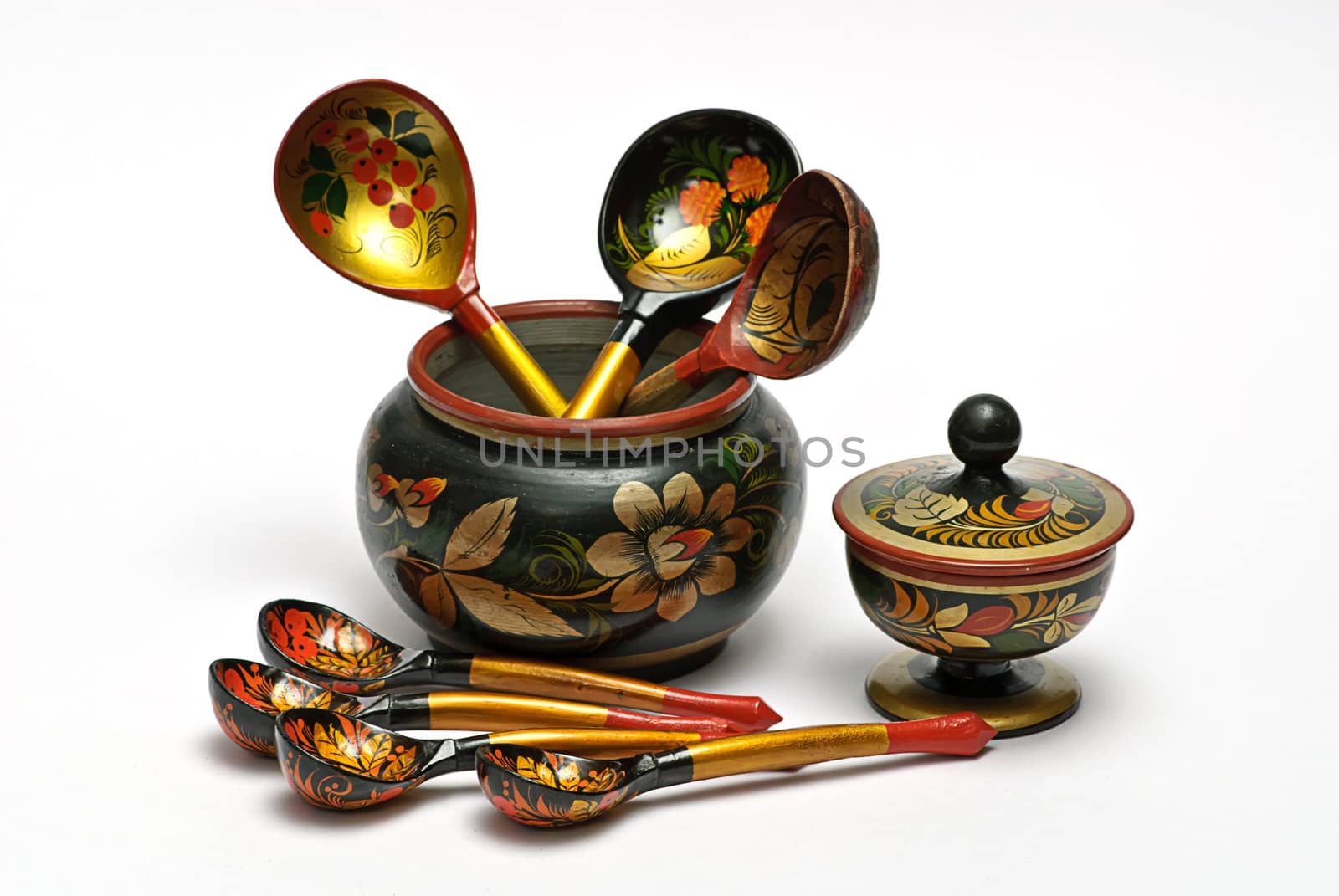  decorated wooden hand made tableware,