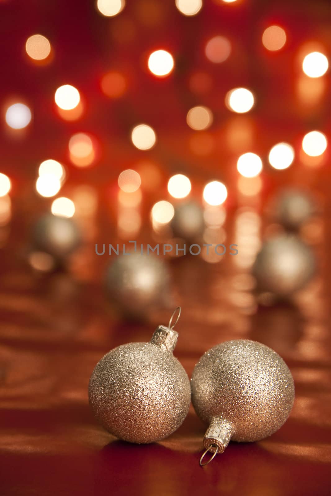 Christmas balls and lights. Shallow depth of field. aRGB.
