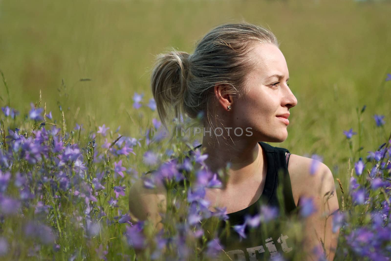 beautiful woman on meadow