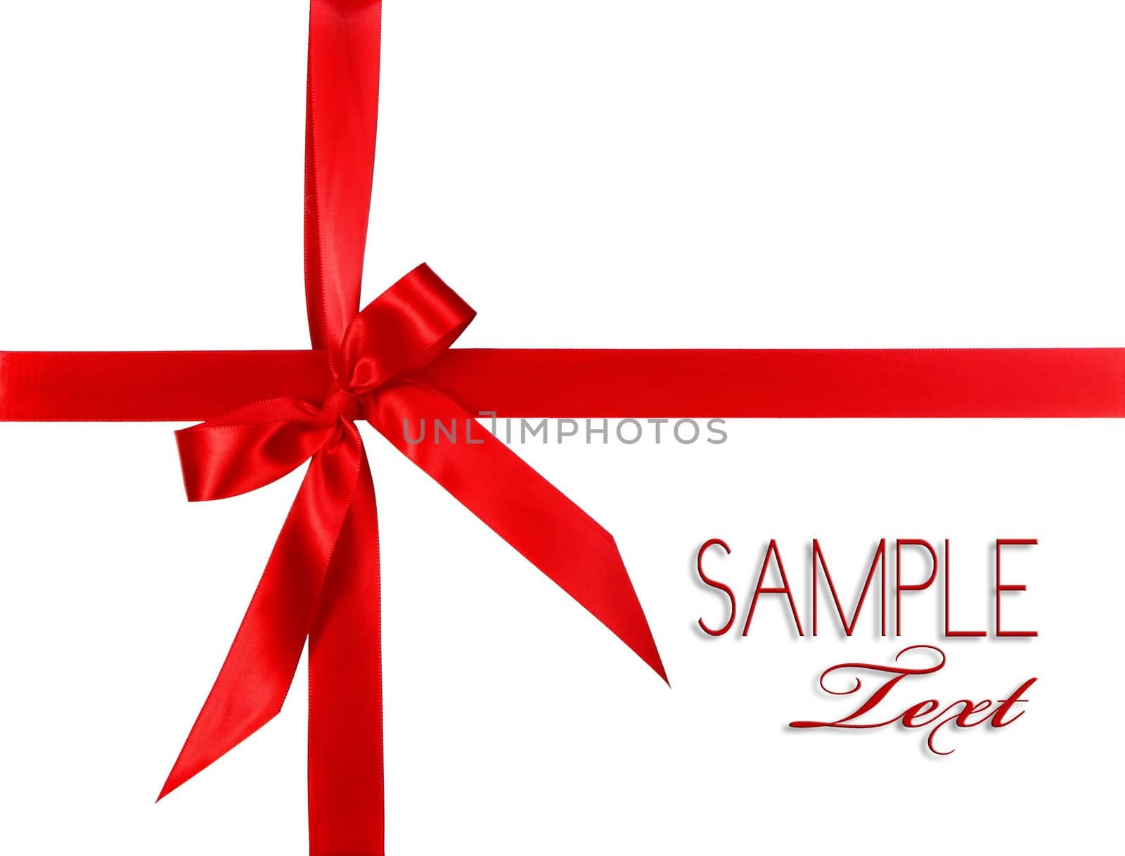 Big Red Holiday Bow Package on White Background by tobkatrina