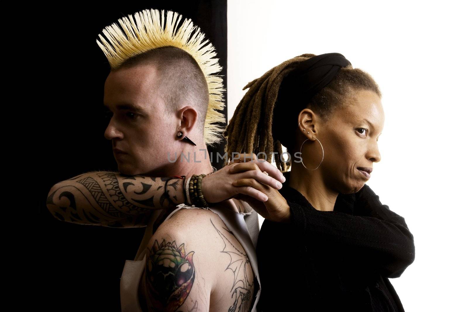 Man with Mohawk and Woman with Dreadlocks by Creatista