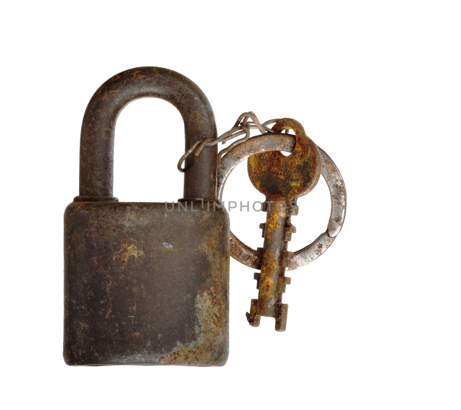 rusty padlock - isolated by Mibuch